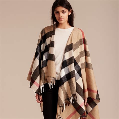 burberry check cashmere and wool poncho|burberry charlotte cape.